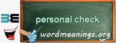 WordMeaning blackboard for personal check